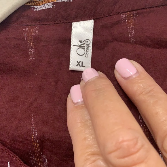 Oks cotton button down long sleeve size XL - Picture 6 of 9